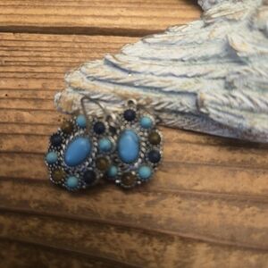 Chaps Turquoise and Gold-Tone Earrings